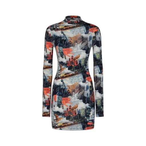 Off-White World Paint Second Skin Mini Dress