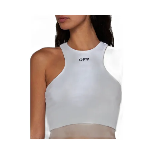 Off-White Off-Stamp Sleeveless Cropped Top