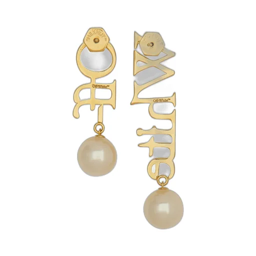 Off-White Logo Embroidered Drop Earrings