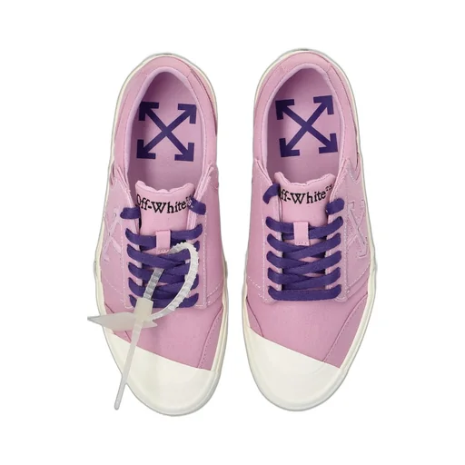 Off-White Round Toe Lace-Up Sneakers