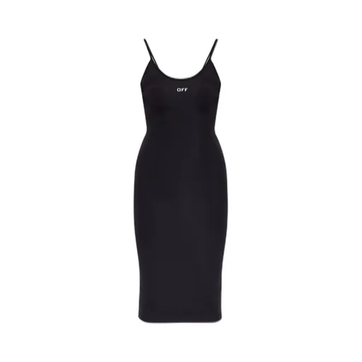 Off-White Logo Embroidered Strappy Midi Dress