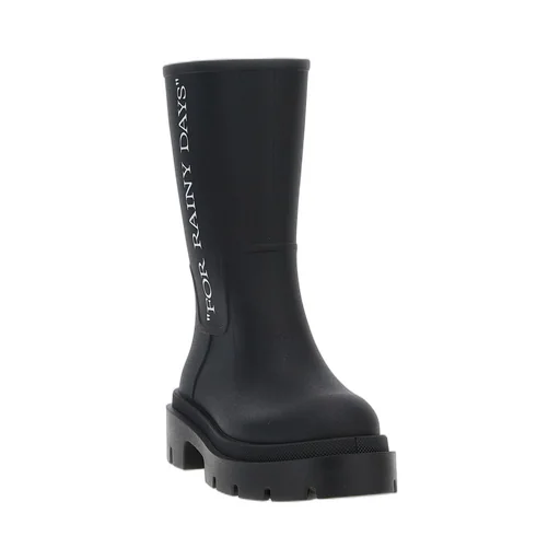 Off-White Slogan Printed Round Toe Boots