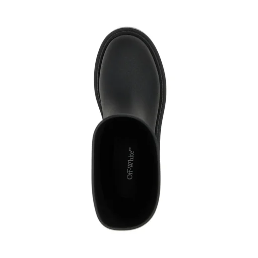 Off-White Slogan Printed Round Toe Boots