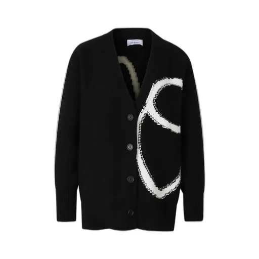 Off-White V-Neck Button-Up Cardigan