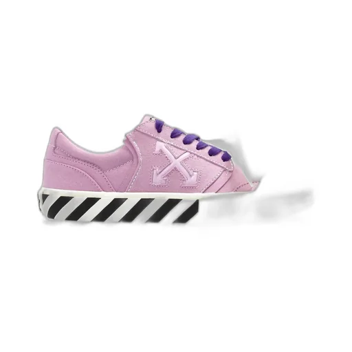 Off-White Round Toe Lace-Up Sneakers