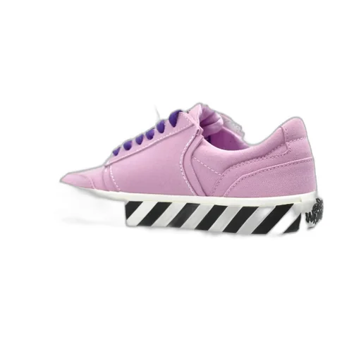 Off-White Round Toe Lace-Up Sneakers