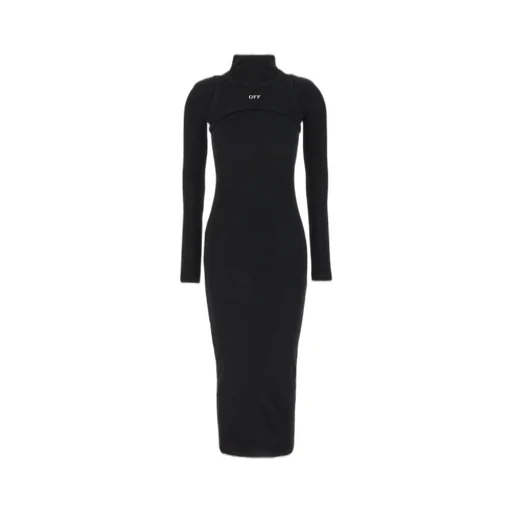 Off-White High-Neck Stretch Dress