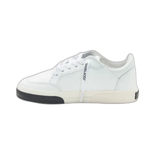 Off-White Round Toe Lace-Up Sneakers