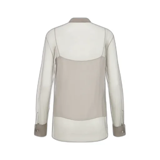 Blouse With Ruffled Neckline