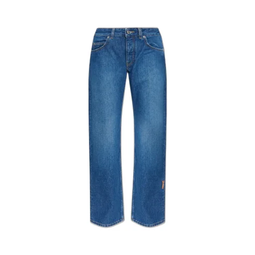 Off-White Logo Patch Straight Leg Jeans