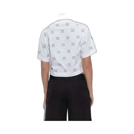 Off-White All-Over Logo Cropped T-Shirt