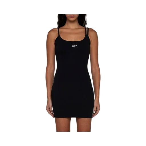 Off-White Logo Embroidered Sleeveless Dress