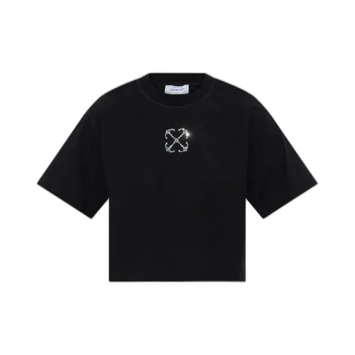Off-White Logo Embellished Cropped T-Shirt