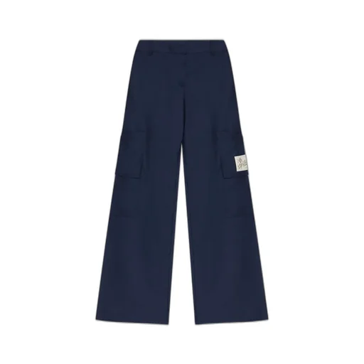 Off-White Logo Patch Wide Leg Trousers