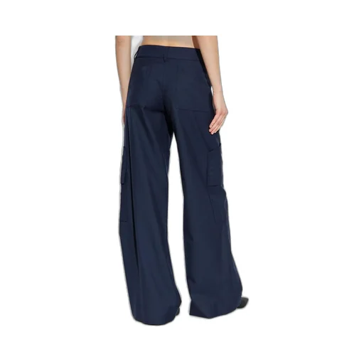 Off-White Logo Patch Wide Leg Trousers