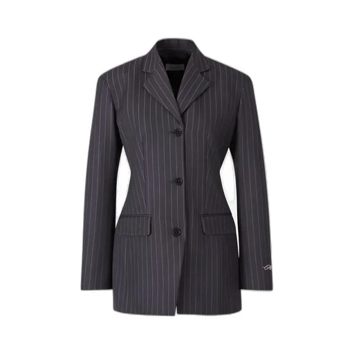 Off-White Striped Single-Breasted Blazer