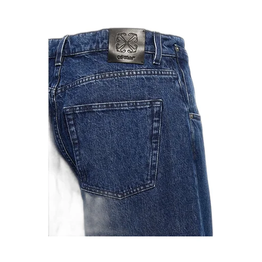 Off-White Logo Patch Wide Leg Jeans