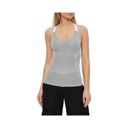 Off-White Logo Embroidered Ribbed Tank Top