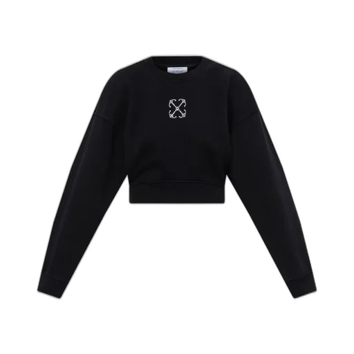 Off-White Logo Embellished Cropped Sweatshirt