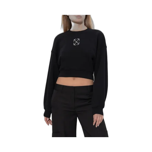 Off-White Logo Embellished Cropped Sweatshirt