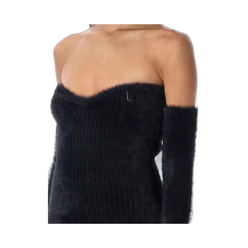 Off-White Fuzzy Gloves Knitted Mini Dress