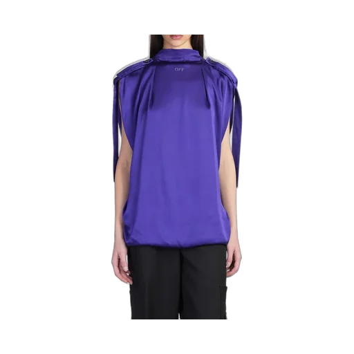 Off-White High Neck Sleeveless Top