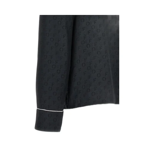 Off-White Monogram Jaquard Curved Hem Pajama Top