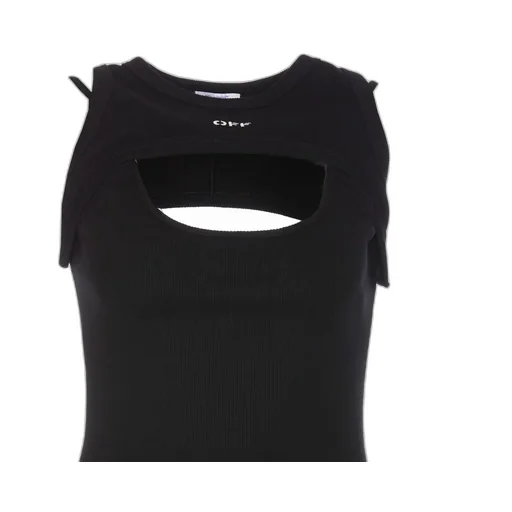 Off-White Cut-Out Detailed Sleeveless Dress