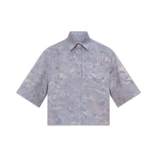 Off-White Patterned Short-Sleeve Shirt