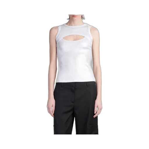Off-White Coated Cut-Out Ribbed Tank Top