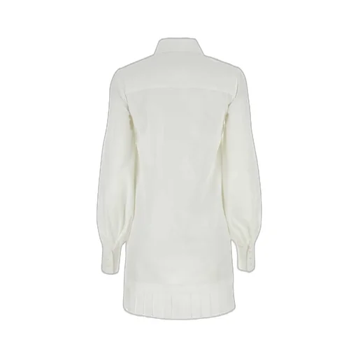 Off-White Logo Embroidered Pleated Shirt Dress