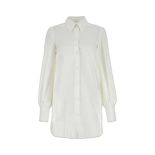 Off-White Logo Embroidered Pleated Shirt Dress
