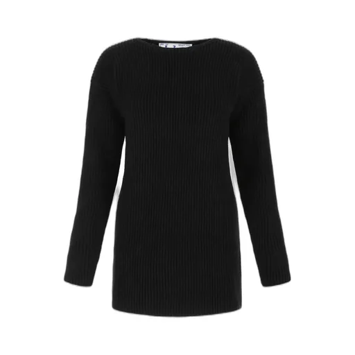 Off-White Ribbed-Knit Crewneck Jumper