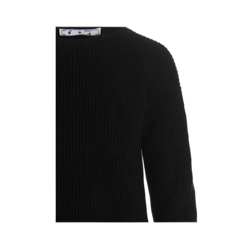 Off-White Ribbed-Knit Crewneck Jumper