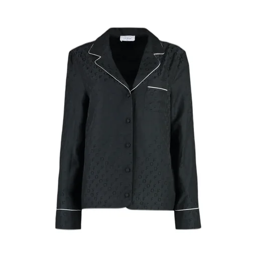 Off-White Buttoned Long-Sleeved Pyjama Shirt