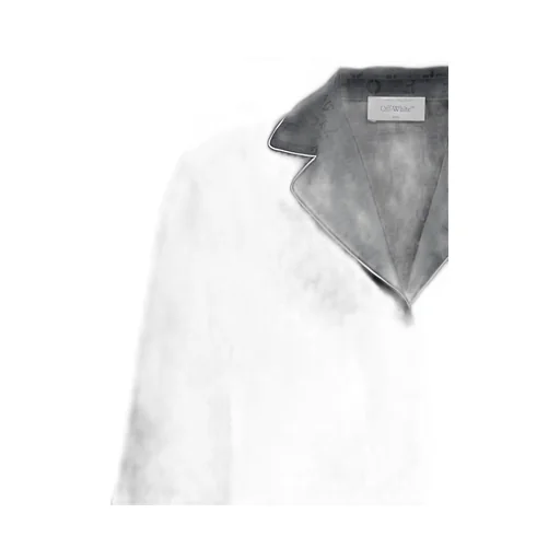 Off-White Buttoned Long-Sleeved Pyjama Shirt