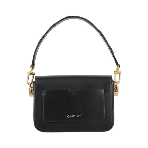 Off-White Binder Foldover Top Shoulder Bag