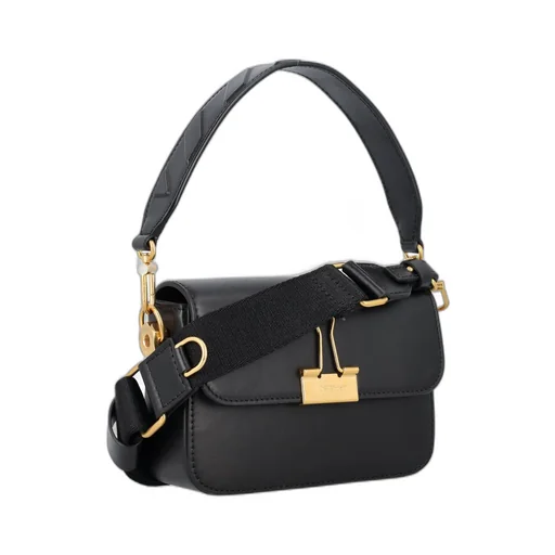Off-White Binder Foldover Top Shoulder Bag