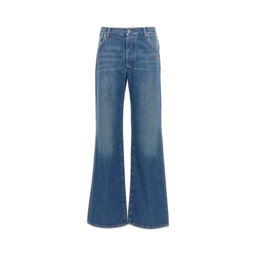 Off-White Logo Patch Wide Leg Jeans