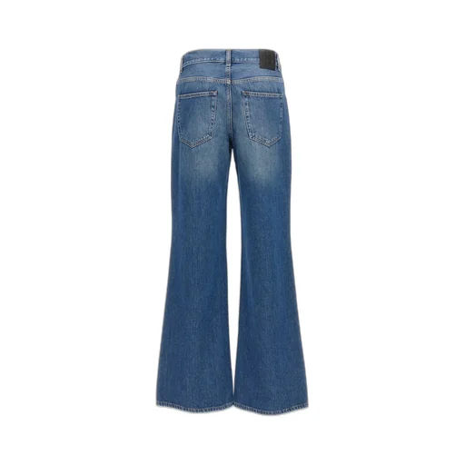 Off-White Logo Patch Wide Leg Jeans