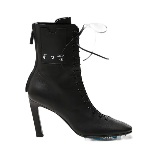 Off-White Logo Printed Ankle Boots