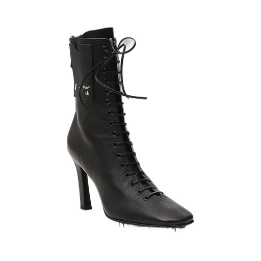 Off-White Logo Printed Ankle Boots