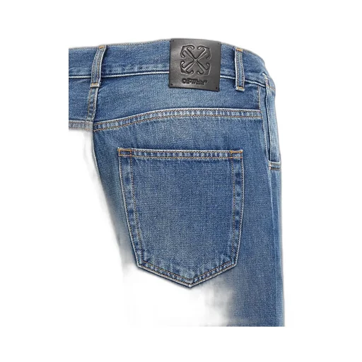 Off-White Logo Patch Wide Leg Jeans