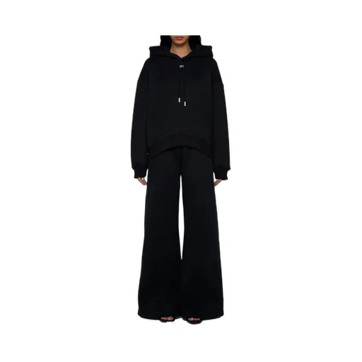Off-White Drawstring Long-Sleeved Hoodie