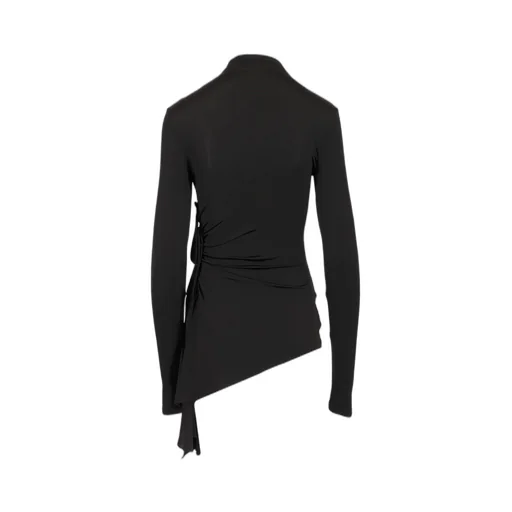 Off-White Draped High Neck Mini Dress