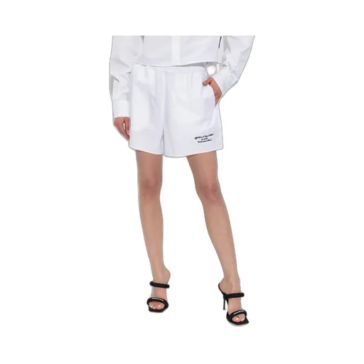 Off-White Logo Embroidered Poplin Shorts