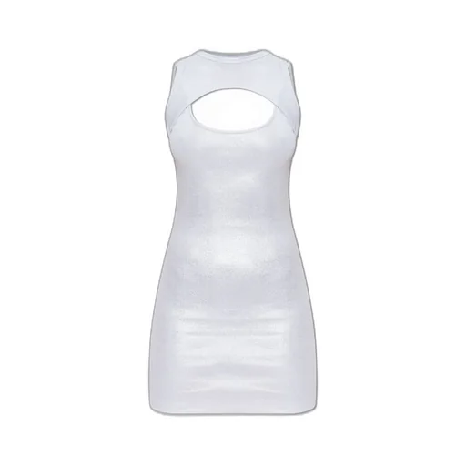 Off-White Cut-Out Sleeveless Metallic Dress