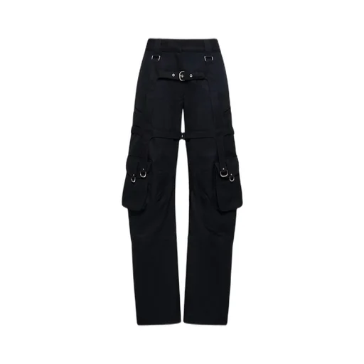 Off-White Buckle Detailed Straight Leg Trousers
