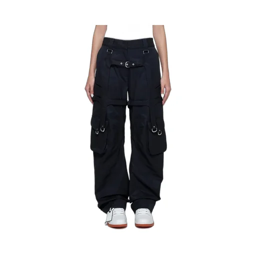 Off-White Buckle Detailed Straight Leg Trousers