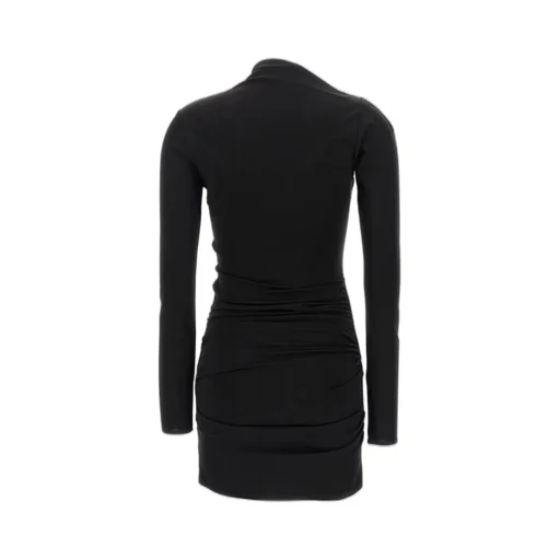 Off-White Off Stamp Twist Detailed Long-Sleeved Dress